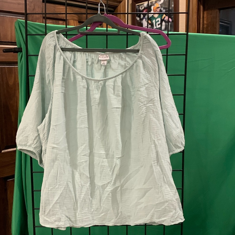 Mint green short sleeve top 3X